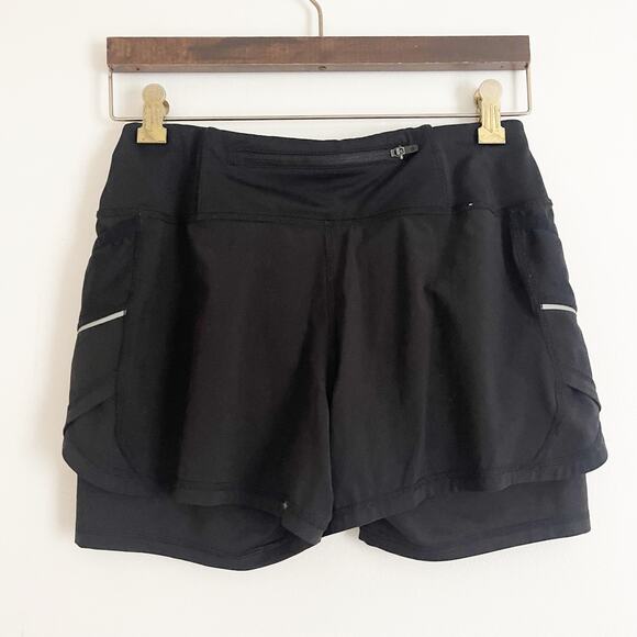 ATHLETA Ready Set Go Run 2 in 1 Compression Shorts Black XS - Picture 4 of 8